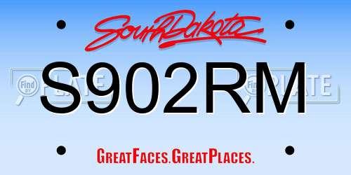 S902RM South Dakota License Plate