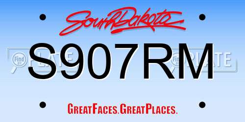 S907RM South Dakota License Plate