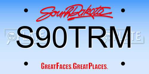 S90TRM South Dakota License Plate