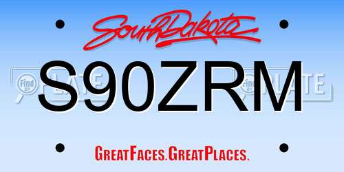 S90ZRM South Dakota License Plate