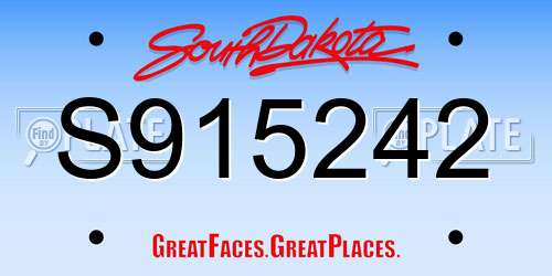 S915242 South Dakota License Plate
