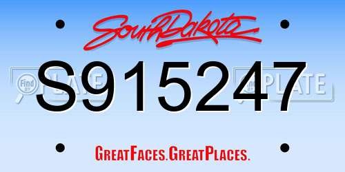 S915247 South Dakota License Plate