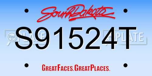 S91524T South Dakota License Plate