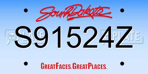 S91524Z South Dakota License Plate
