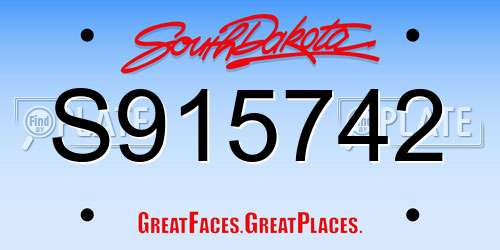 S915742 South Dakota License Plate