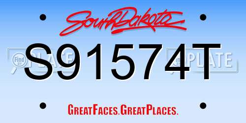 S91574T South Dakota License Plate