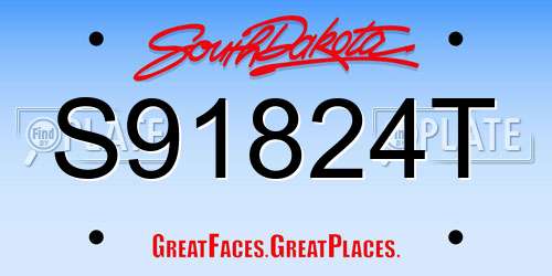 S91824T South Dakota License Plate