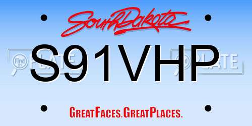 S91VHP South Dakota License Plate