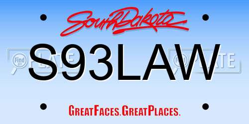S93LAW South Dakota License Plate