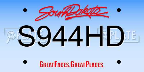 S944HD South Dakota License Plate