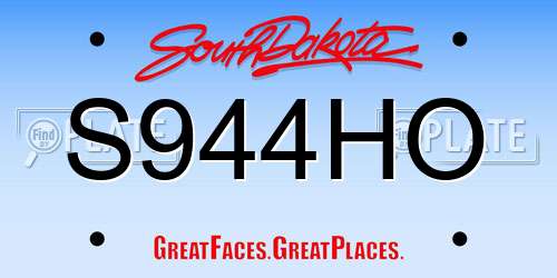 S944HO South Dakota License Plate