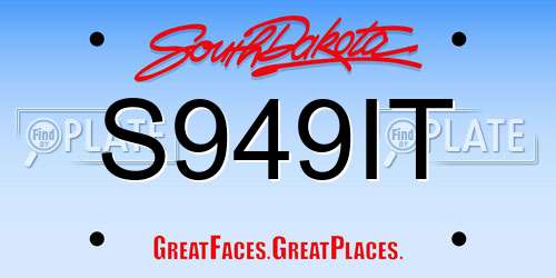 S949IT South Dakota License Plate