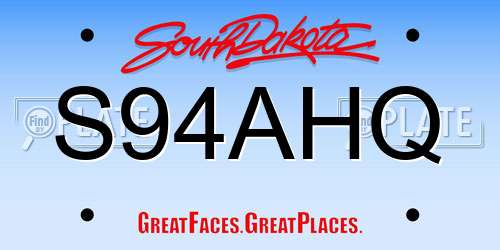 S94AHQ South Dakota License Plate