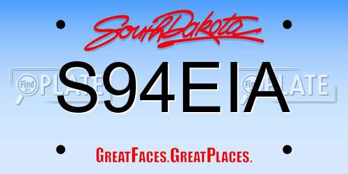S94EIA South Dakota License Plate