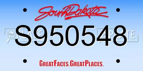 S950548 South Dakota License Plate