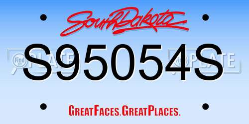 S95054S South Dakota License Plate