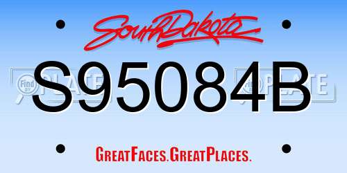 S95084B South Dakota License Plate