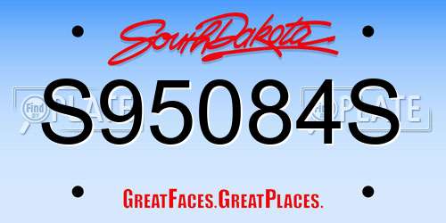 S95084S South Dakota License Plate