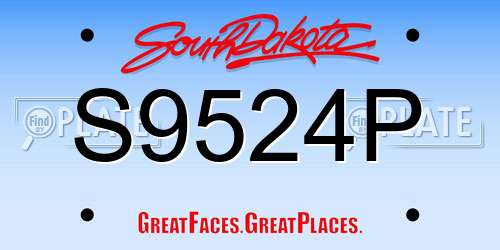 S9524P South Dakota License Plate