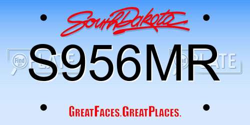 S956MR South Dakota License Plate