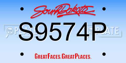 S9574P South Dakota License Plate