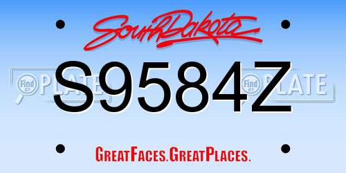 S9584Z South Dakota License Plate