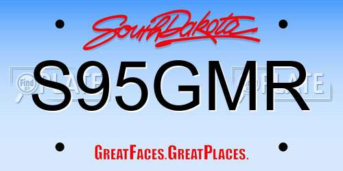S95GMR South Dakota License Plate