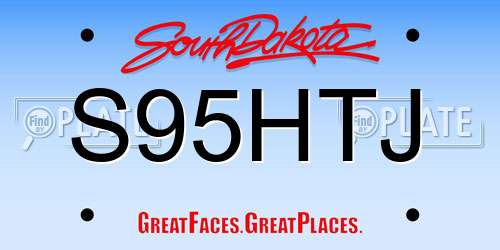 S95HTJ South Dakota License Plate