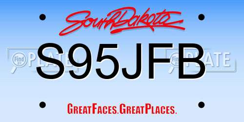 S95JFB South Dakota License Plate