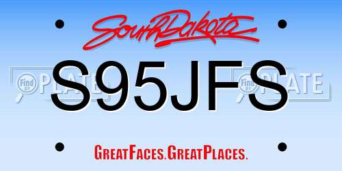 S95JFS South Dakota License Plate
