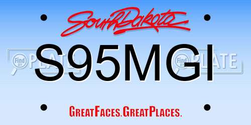 S95MGI South Dakota License Plate