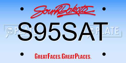 S95SAT South Dakota License Plate