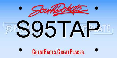 S95TAP South Dakota License Plate