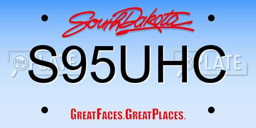 S95UHC South Dakota License Plate