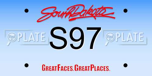S97 South Dakota License Plate