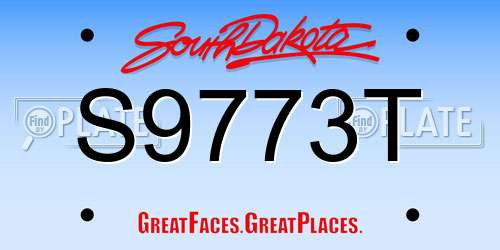 S9773T South Dakota License Plate