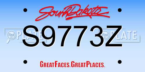 S9773Z South Dakota License Plate