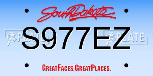 S977EZ South Dakota License Plate