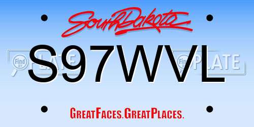 S97WVL South Dakota License Plate