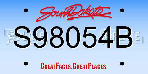 S98054B South Dakota License Plate