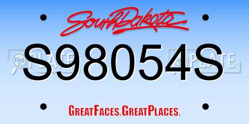 S98054S South Dakota License Plate