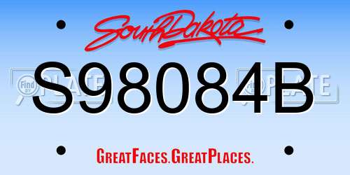 S98084B South Dakota License Plate