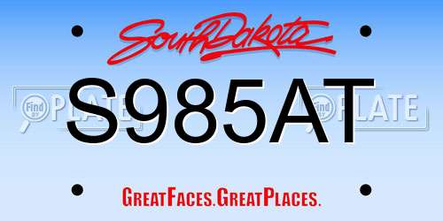 S985AT South Dakota License Plate