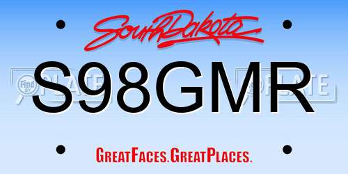 S98GMR South Dakota License Plate