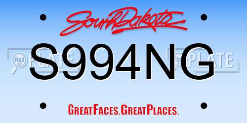 S994NG South Dakota License Plate