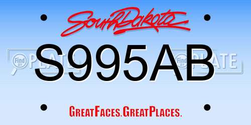 S995AB South Dakota License Plate