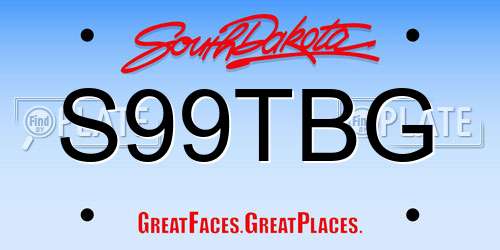 S99TBG South Dakota License Plate