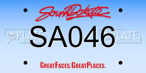 SA046 South Dakota License Plate