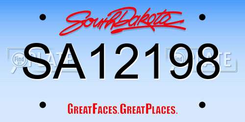 SA12198 South Dakota License Plate