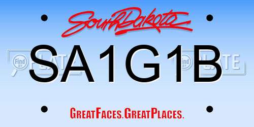 SA1G1B South Dakota License Plate